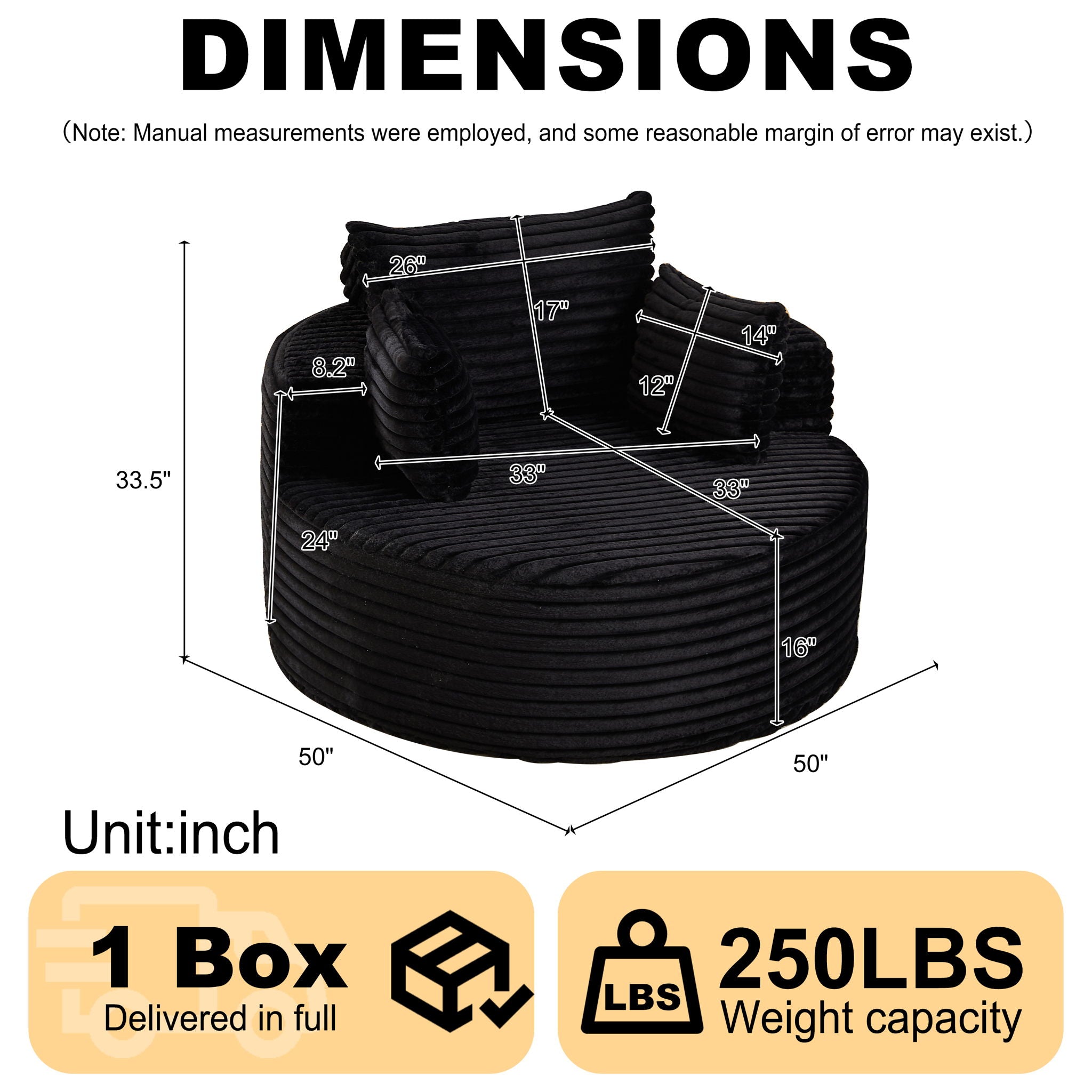 Modern Single Sofa With Backrest Pillow For Living Room