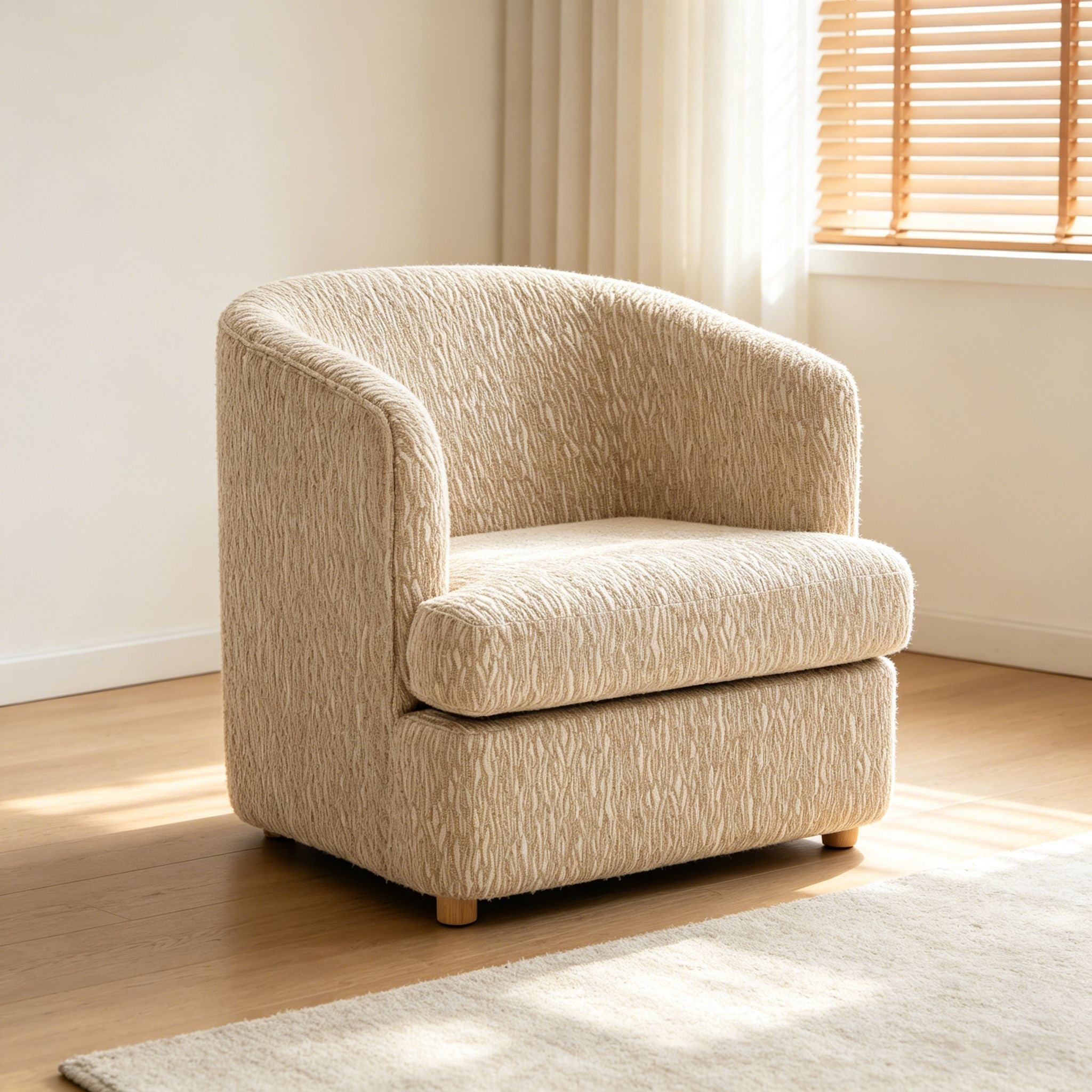 Arm Lounge Chair With Removable Seat Cushion - Light Brown
