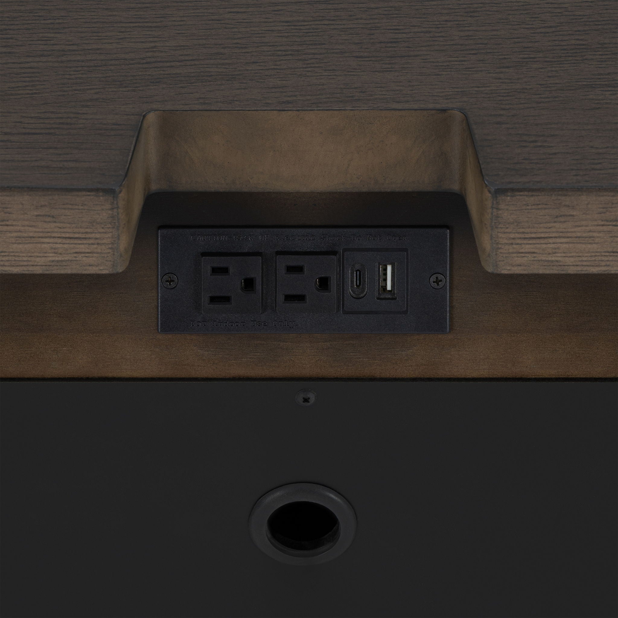 3 Drawer Nightstand With USB - Dark Oak