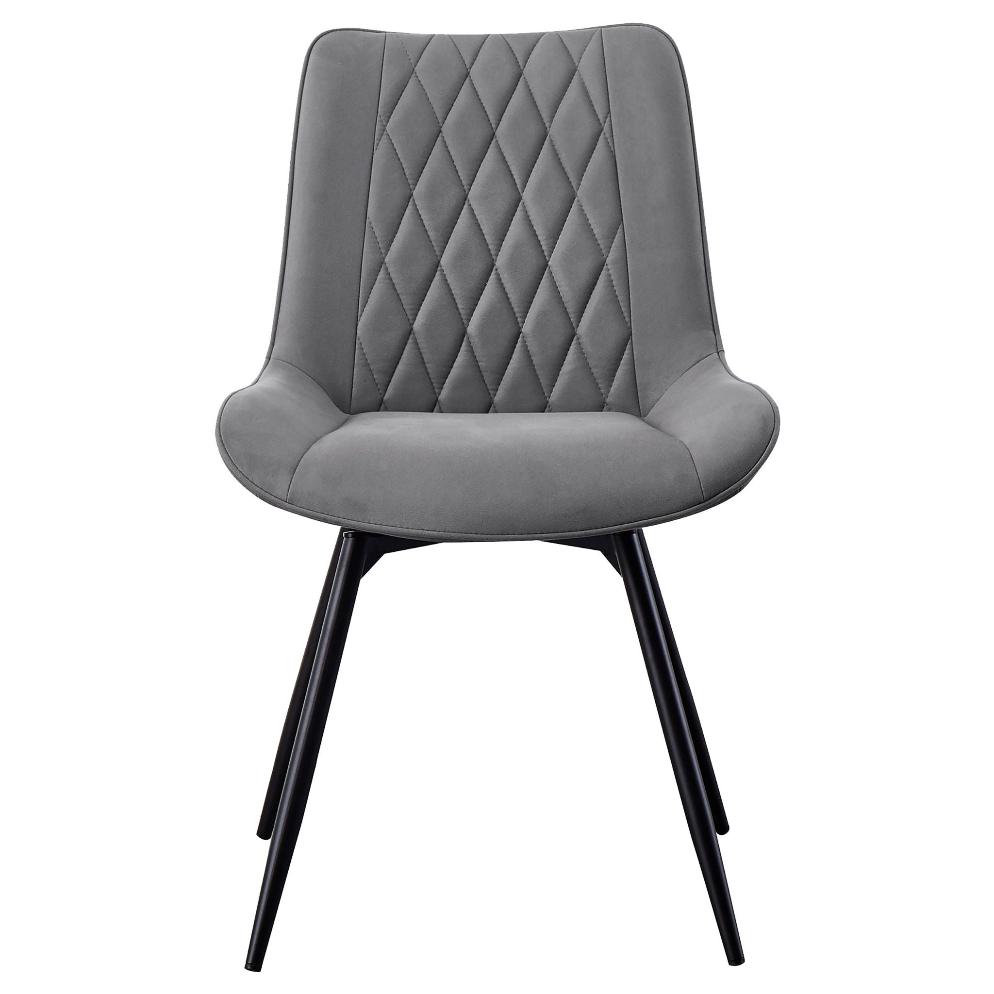 Vellux - 5 Piece Round Dining Table Set With Concrete Top Upholstered Chairs - Gunmetal