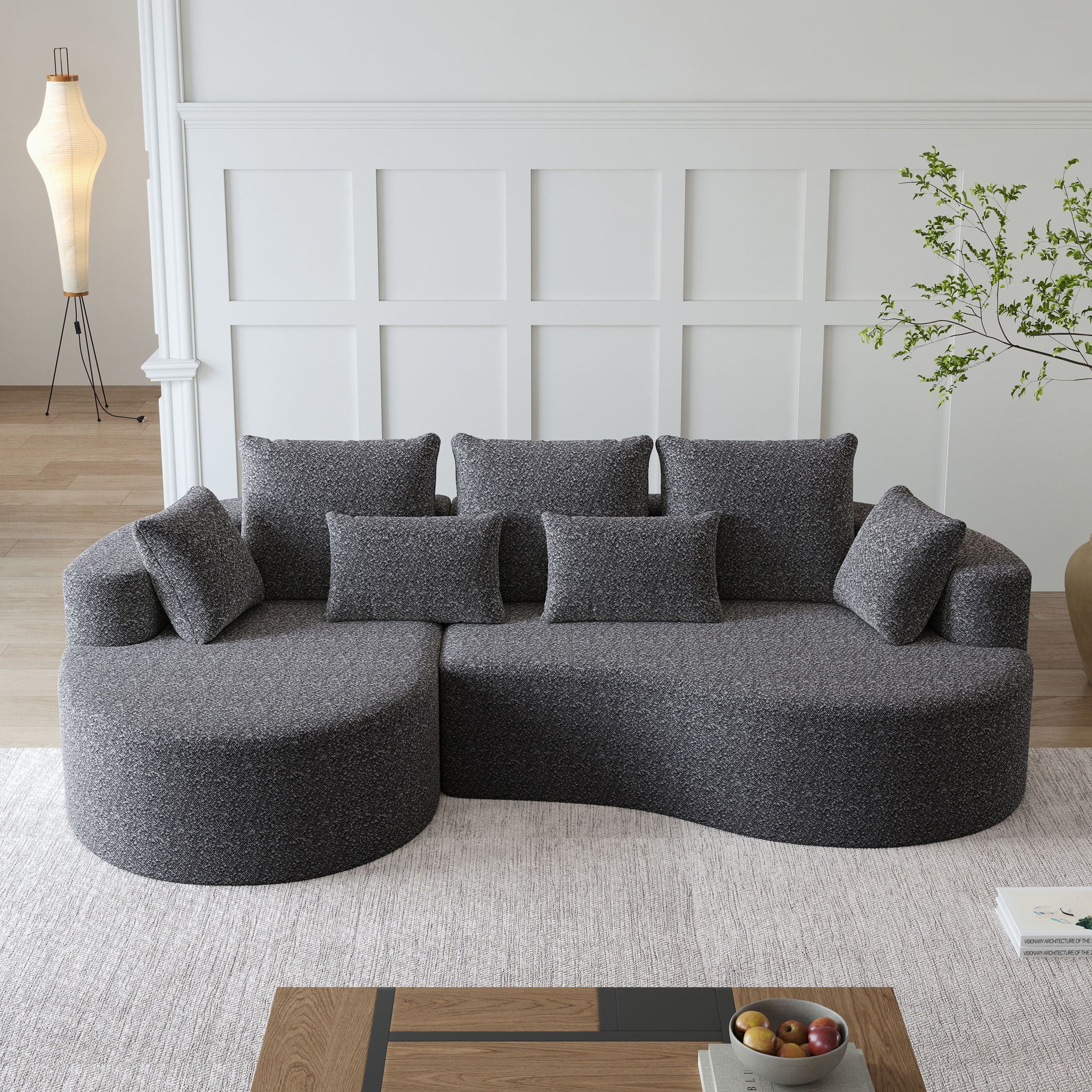 Curved Oversized Sectional Sofa With Extra Deep Seat