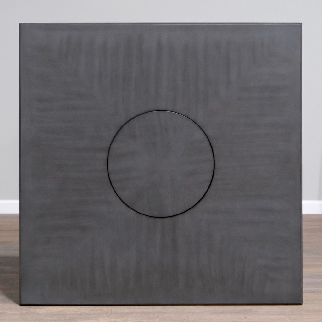 Counter Height Dining Table With Tapered Base And Lazy Susan - Gray