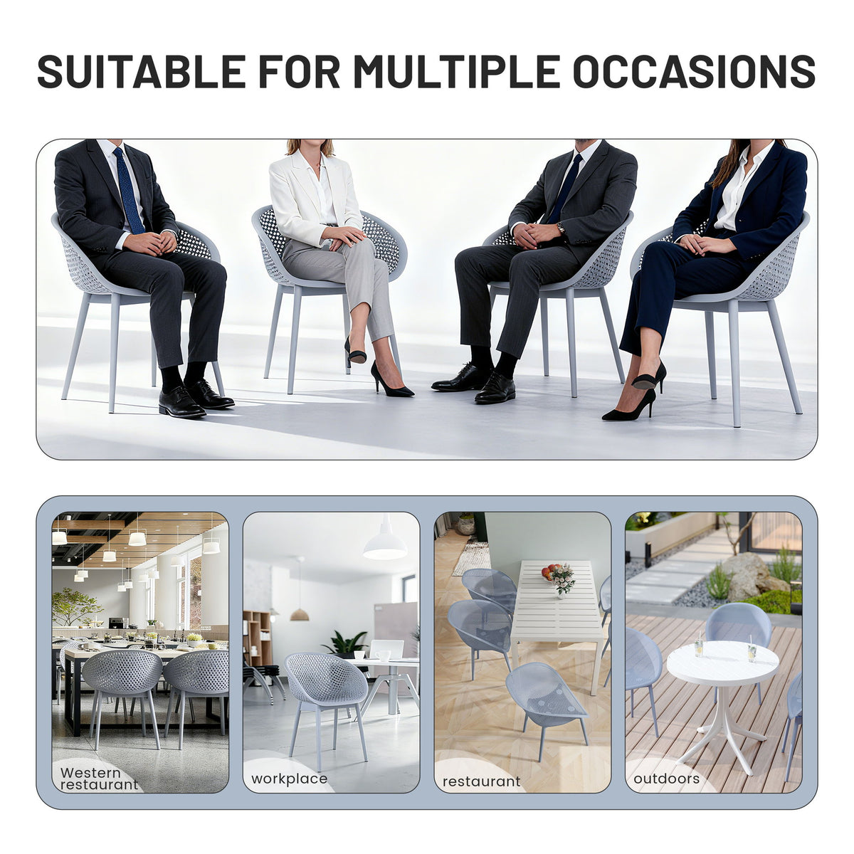 2 Piece Durable Single Chair With Hollow Out Design