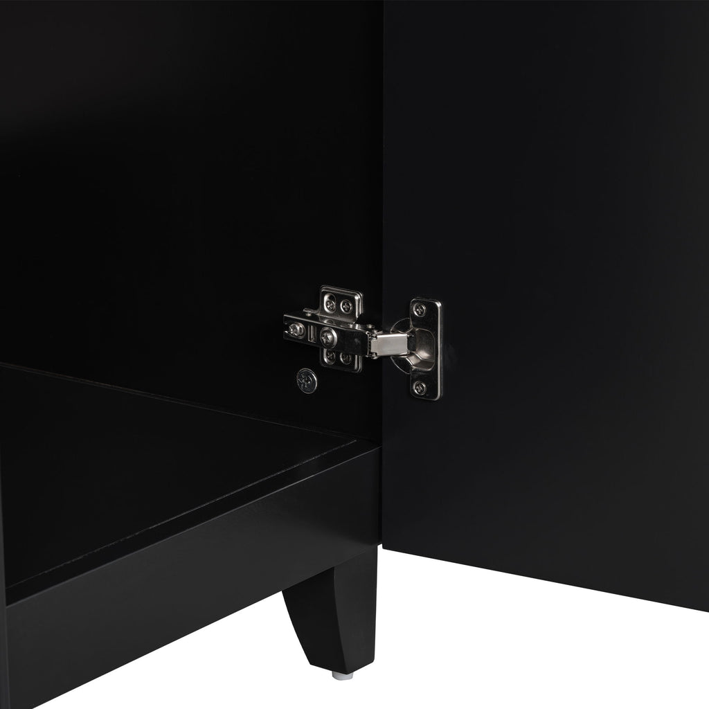 Transitional Style Bathroom Vanity Cabinet With Ceramic Sink