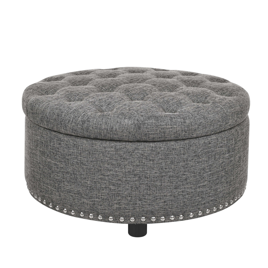 Tufted Storage Ottoman With Upholstery