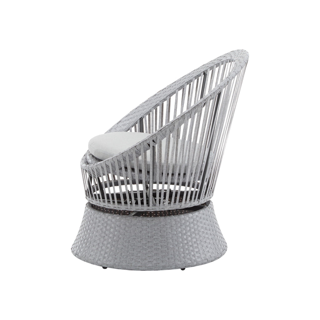 Modern Swivel Wicker Lounge Chair With Round Design