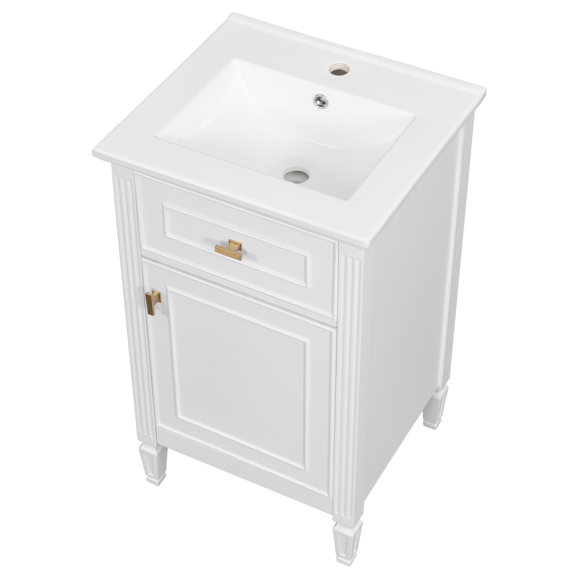 Bathroom Vanity With Sink, Adjustable Shelf, Tilt-Out Drawer