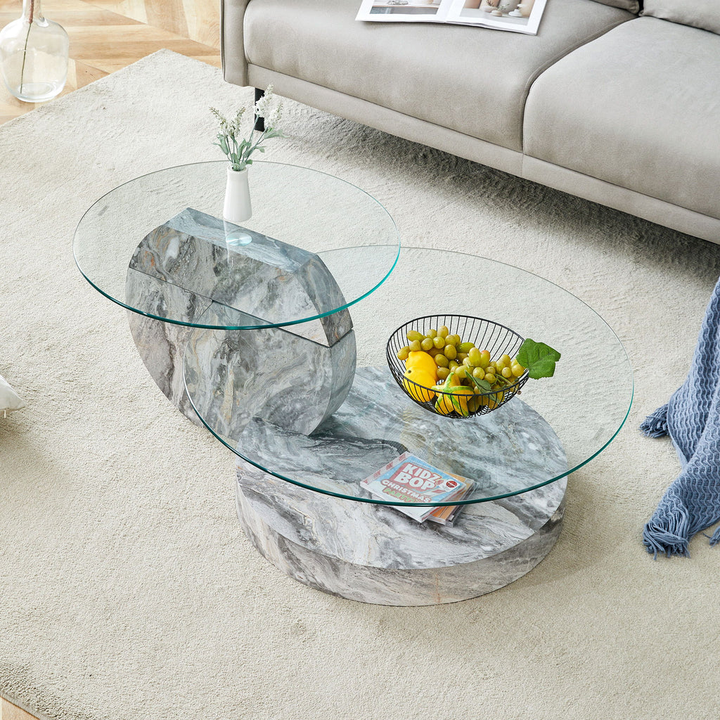Contemporary Artistic Double Layer Coffee Table