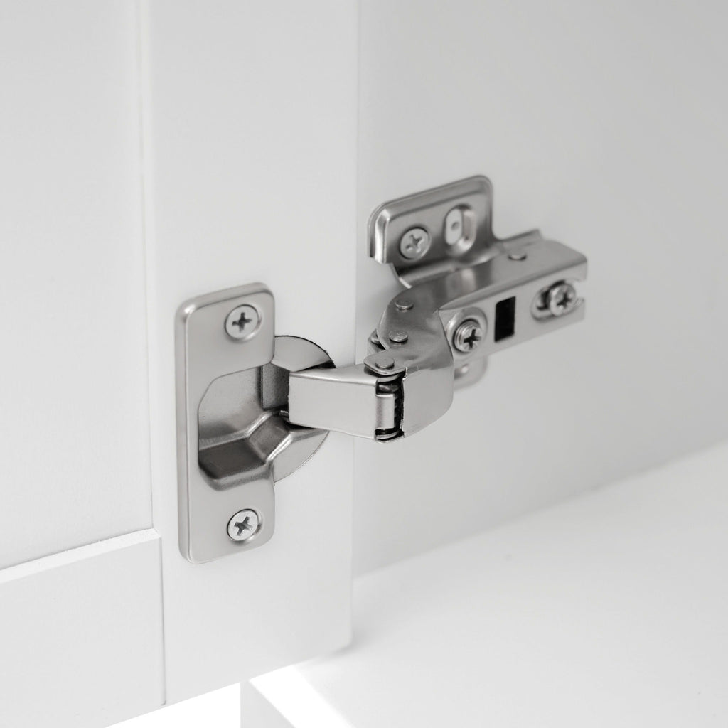 Freestanding Tall Bathroom Cabinet With Soft Close Doors And Adjustable Shelves