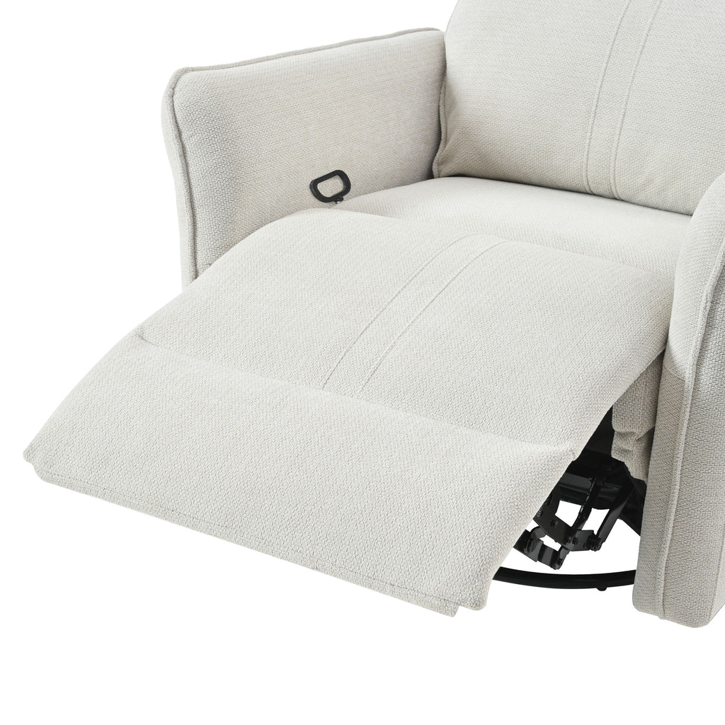 360° Swivel Rocker Recliner Chair, Swive Nursery Rocking Chair With Pull Ring, Glide Chair For Livin Room - Gray