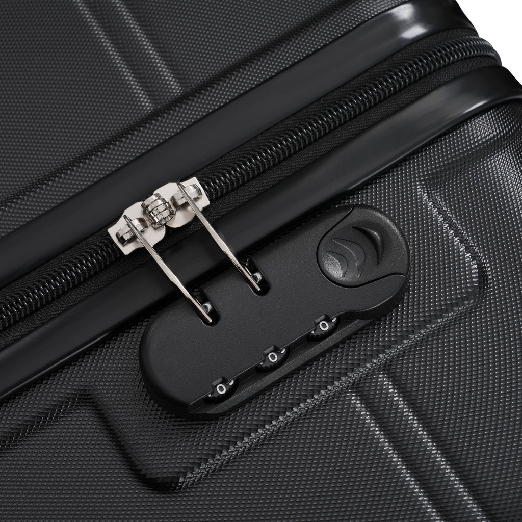 6 Piece Lightweight Hardshell Luggage Set With Double Spinner Wheels, Password Lock