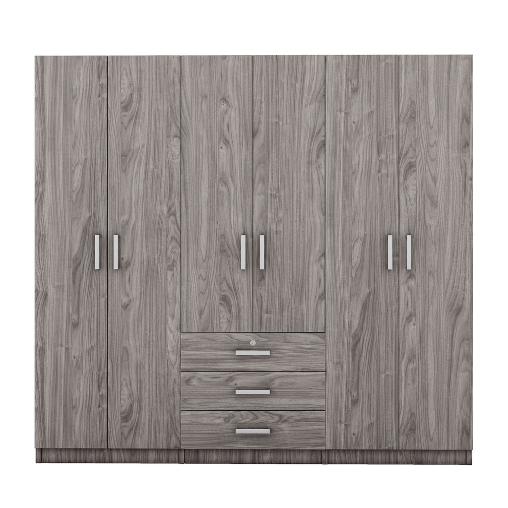6 Doors Wardrobe Storage For Bedroom, With Big Drawers