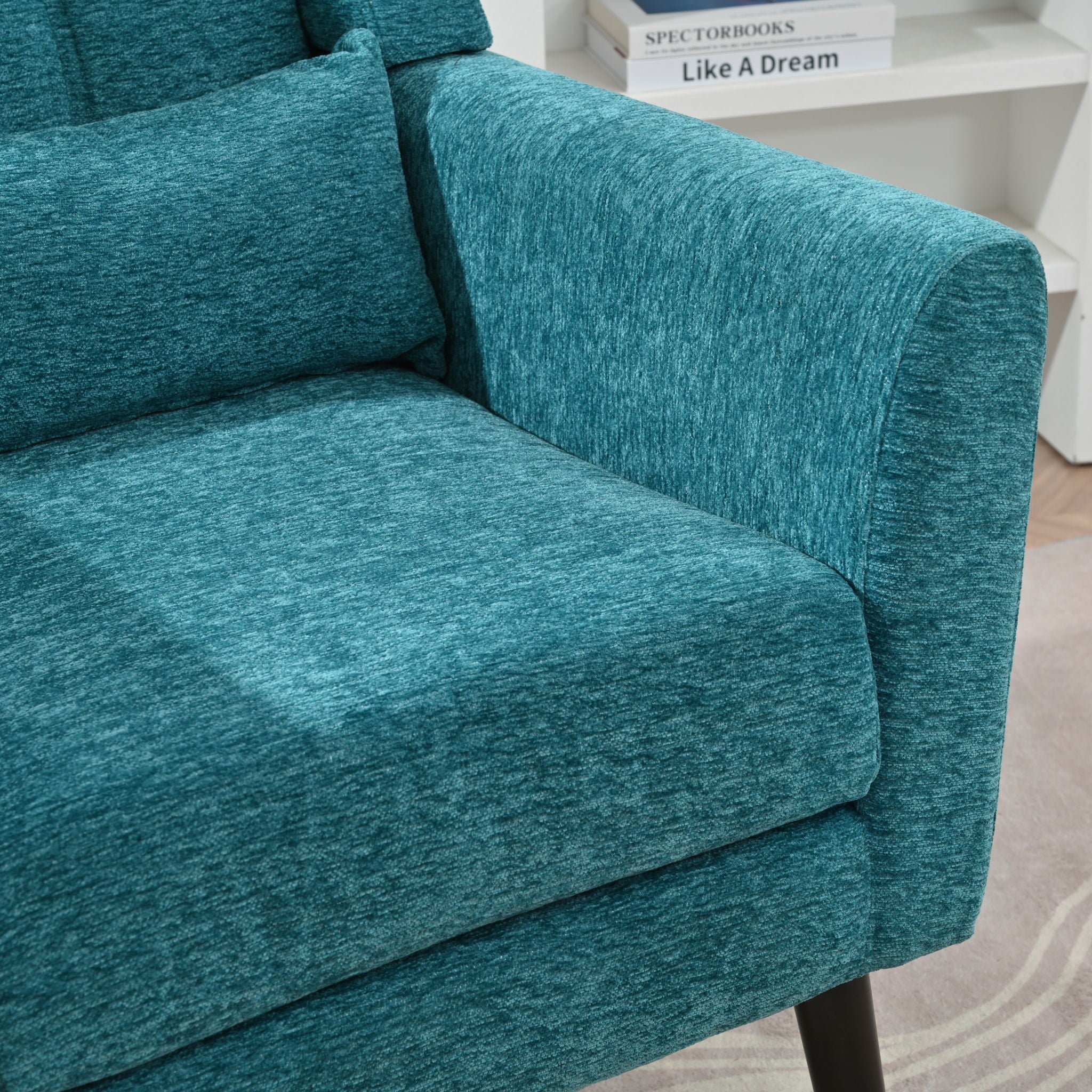 Modern Accent Chair Upholstered Foam Filled Living Room Chairs Comfy Reading Chair Mid-Century Modern Chair With Fabric Lounge Arm Chairs Armchair For Living Room Bedroom