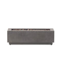 Modern Rectangular Iron Fire Pit 50, 000 Btu - Stone Gray
