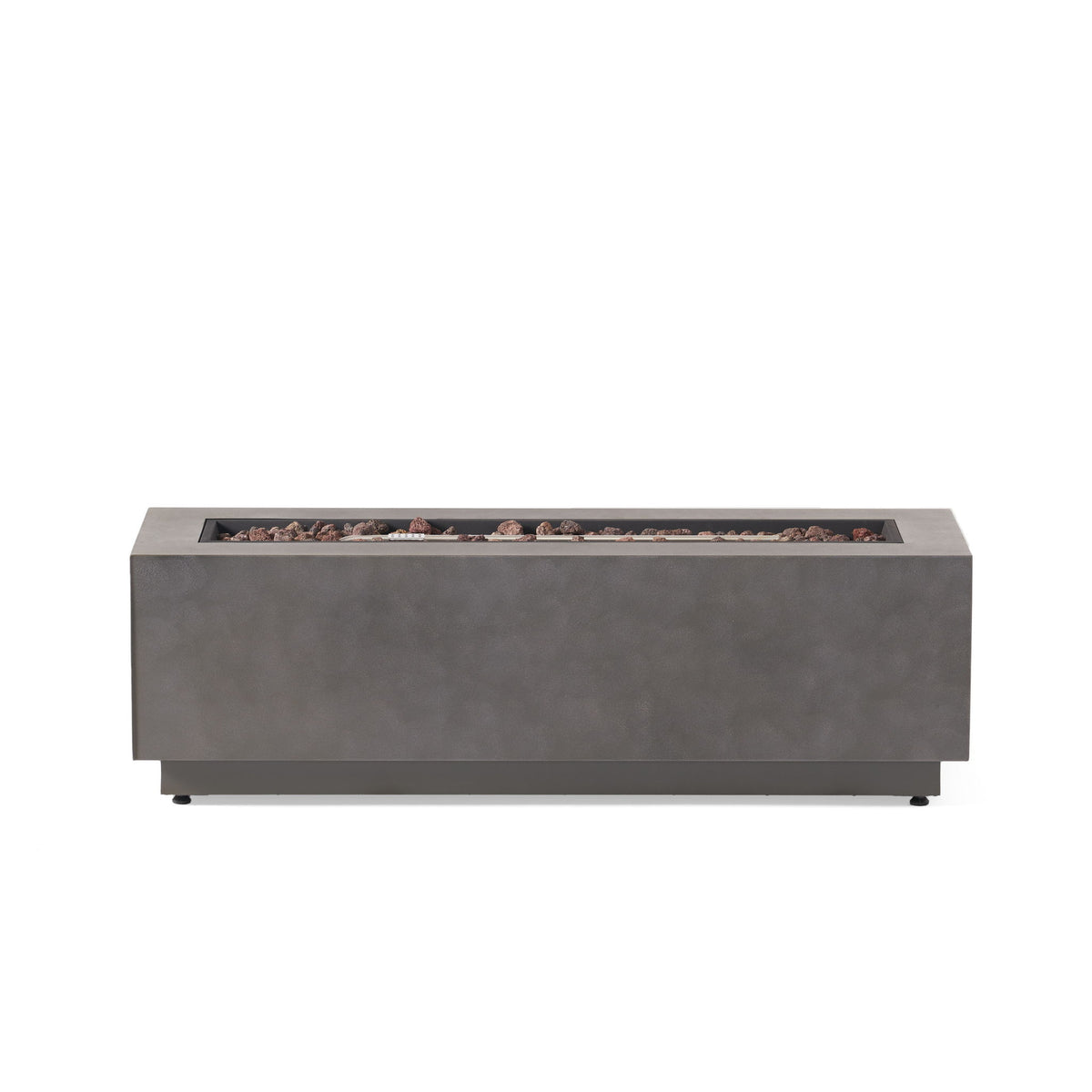 Modern Rectangular Iron Fire Pit 50, 000 Btu - Stone Gray