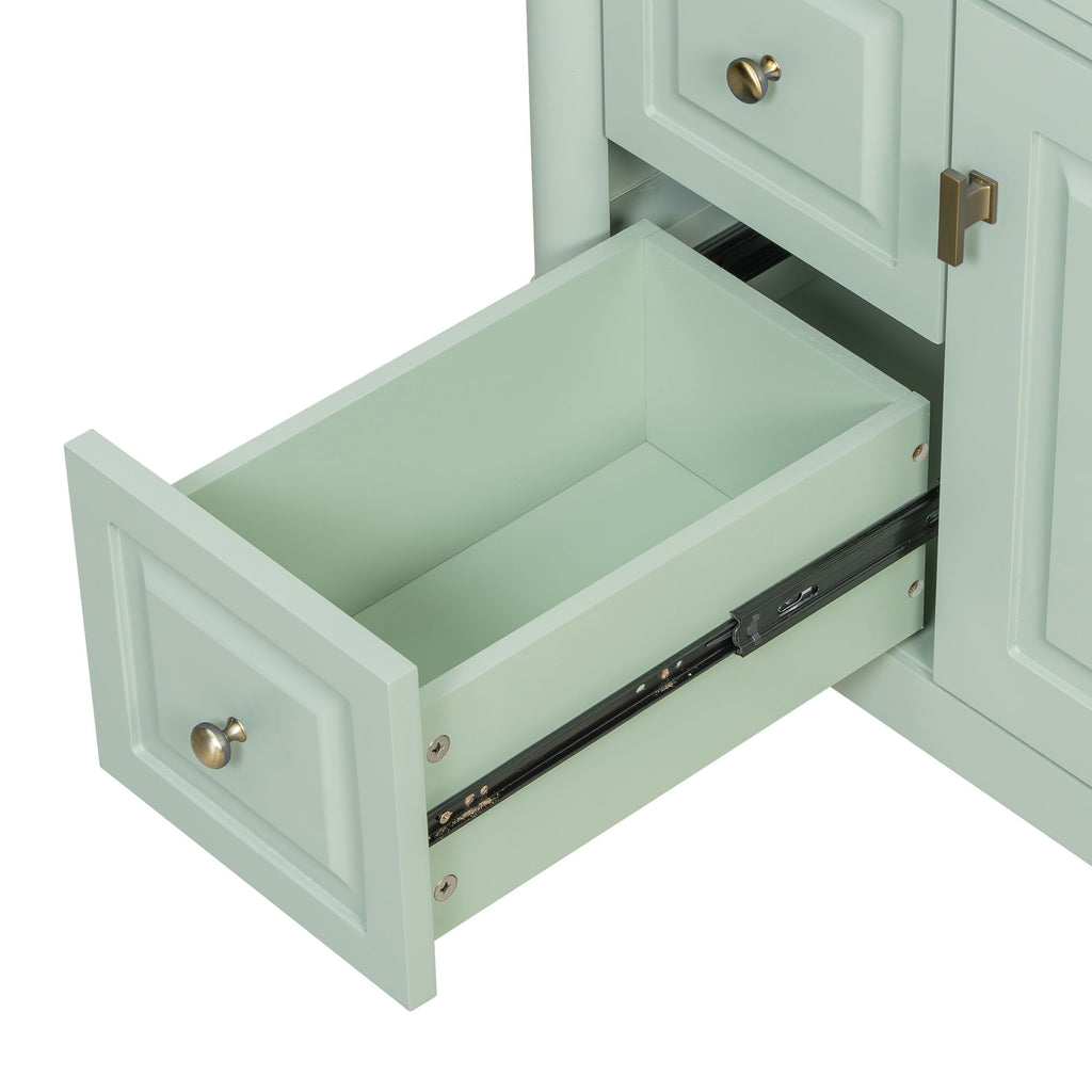 Modern Bathroom Vanity With Sink, Freestanding Cabinet With Flip Drawer & Adjustable Shelf