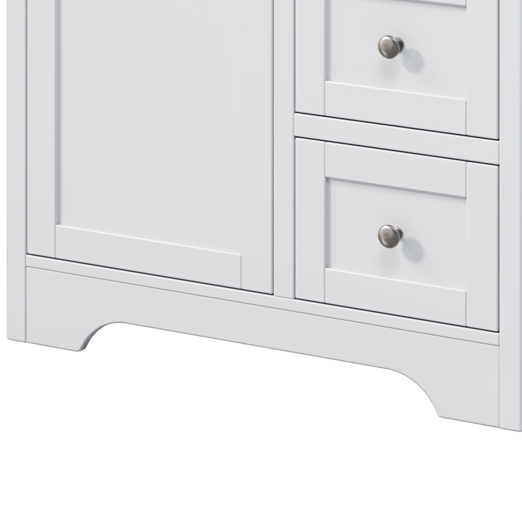 Double Sink Bathroom Vanity With Countertop, 2 Ceramic Sinks, 6 Drawers, Soft Close Design