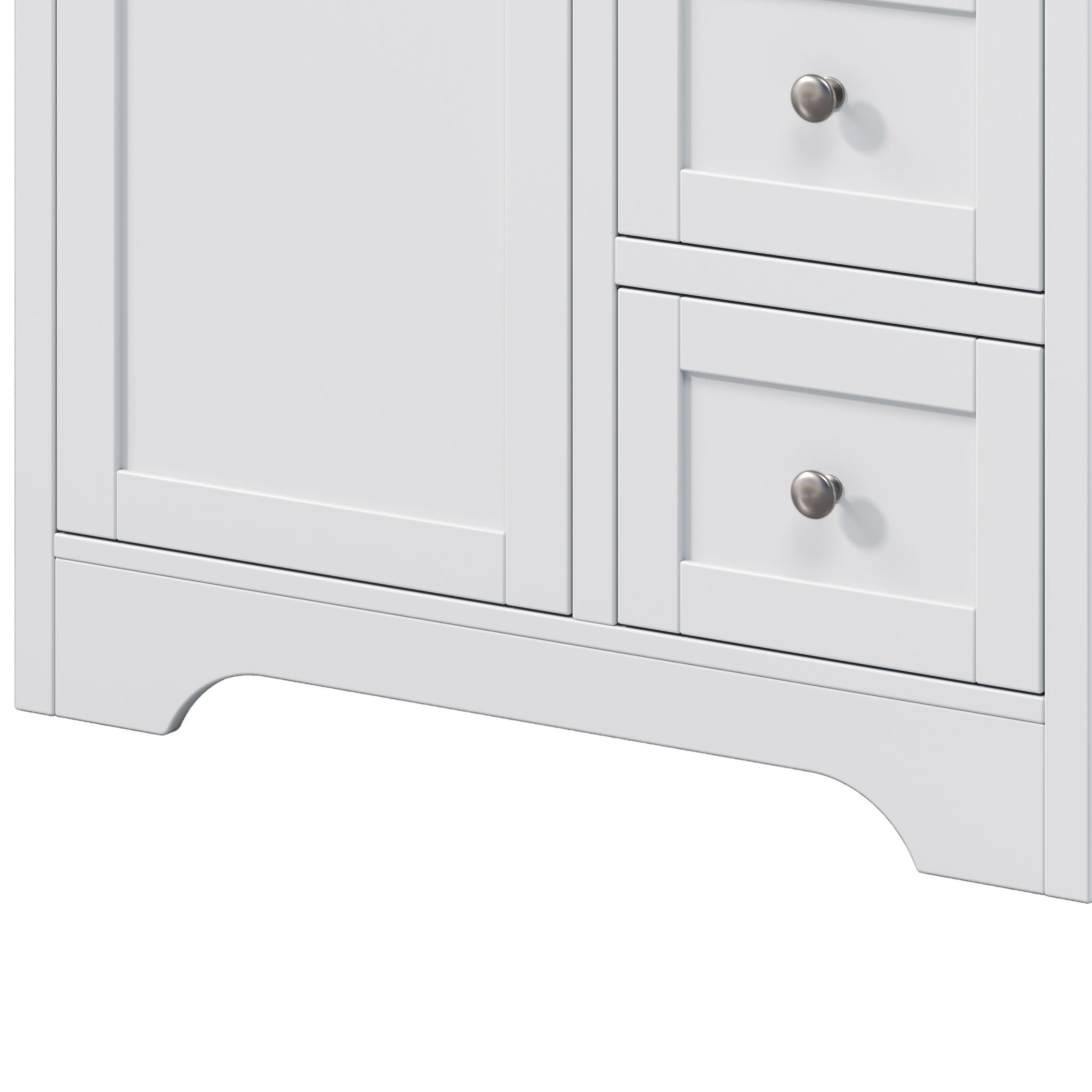 Double Sink Bathroom Vanity With Countertop, 2 Ceramic Sinks, 6 Drawers, Soft Close Design