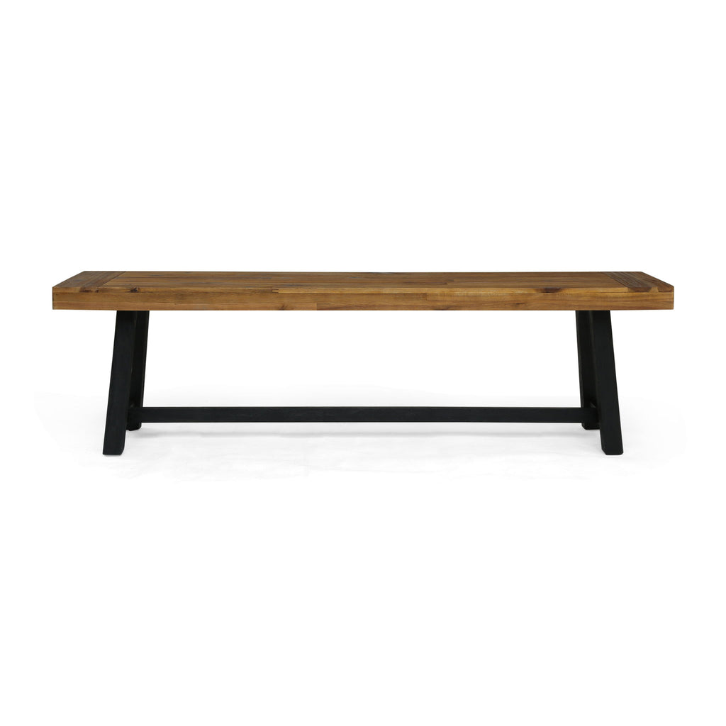 Cloud - Outdoor Bench With Acacia Wood Frame And Slat Panel Design