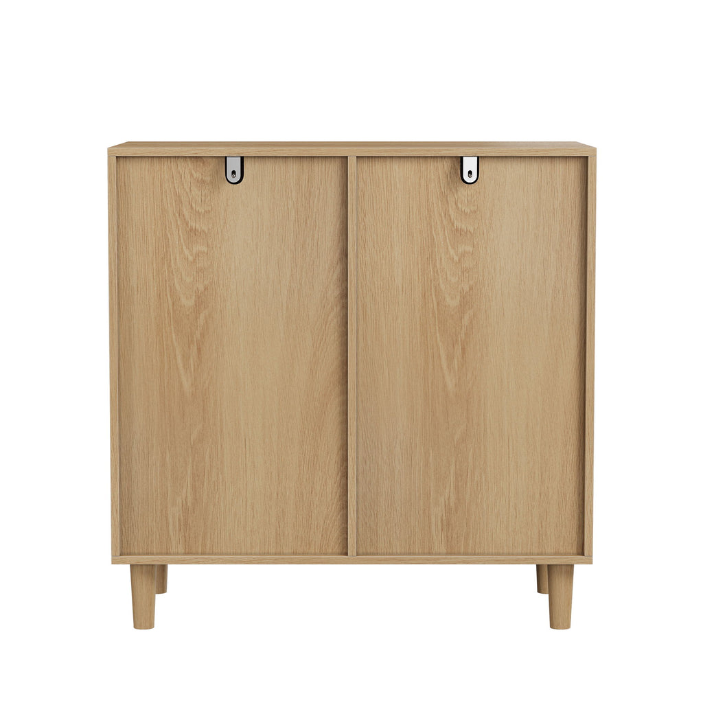 Sloping Laundry Basket With Removable Inner Bin, Concealed Storage Cabinet For Bathroom - Oak