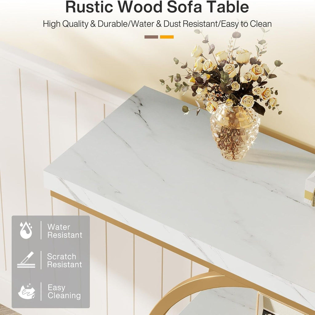 Console Table With 4 Tier Design For Living Hallway
