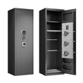 Rifle Safe, Biometric & Keypad Lock, Adjustable Gun Racks With Built In Alarm System