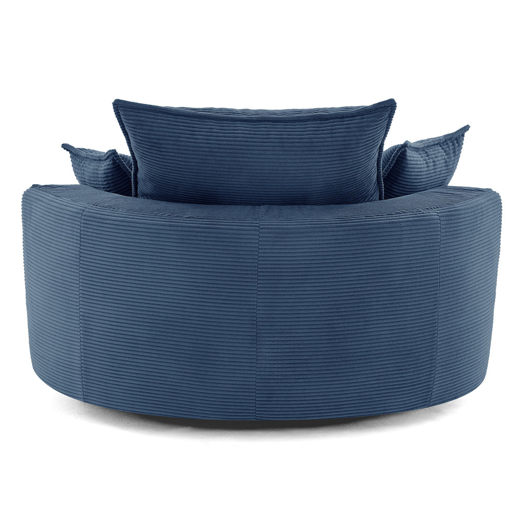 360° Swivel Accent Barrel Chair With Dual Layer Cushion And 3 Removable Pillows