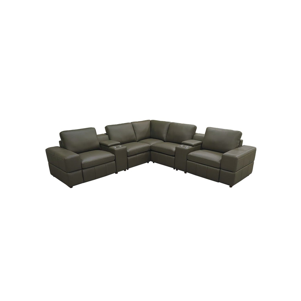 Upholstered Large Arms Sectional With Recliner Seats