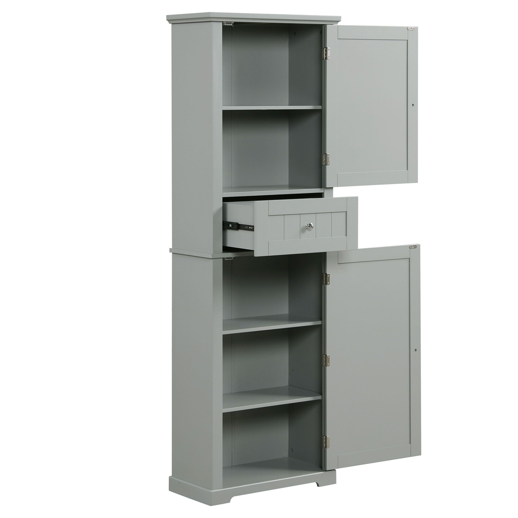 Tall Freestanding Bathroom Storage Cabinet With Drawer And Adjustable Shelf