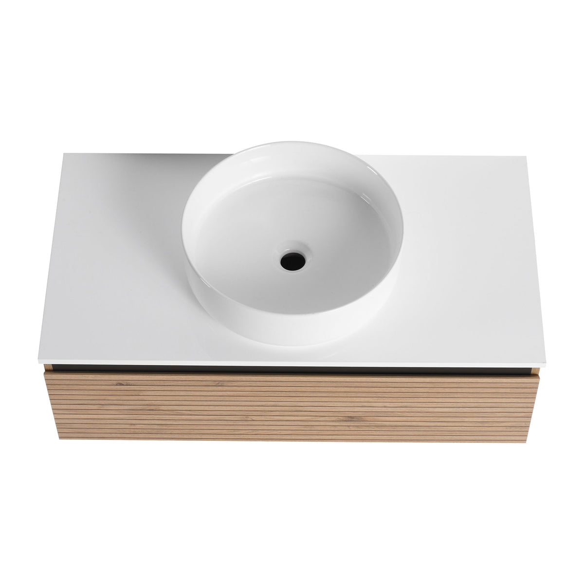 Wall Mounted Bathroom Vanity With Art Sink & 1 Soft Close Drawer