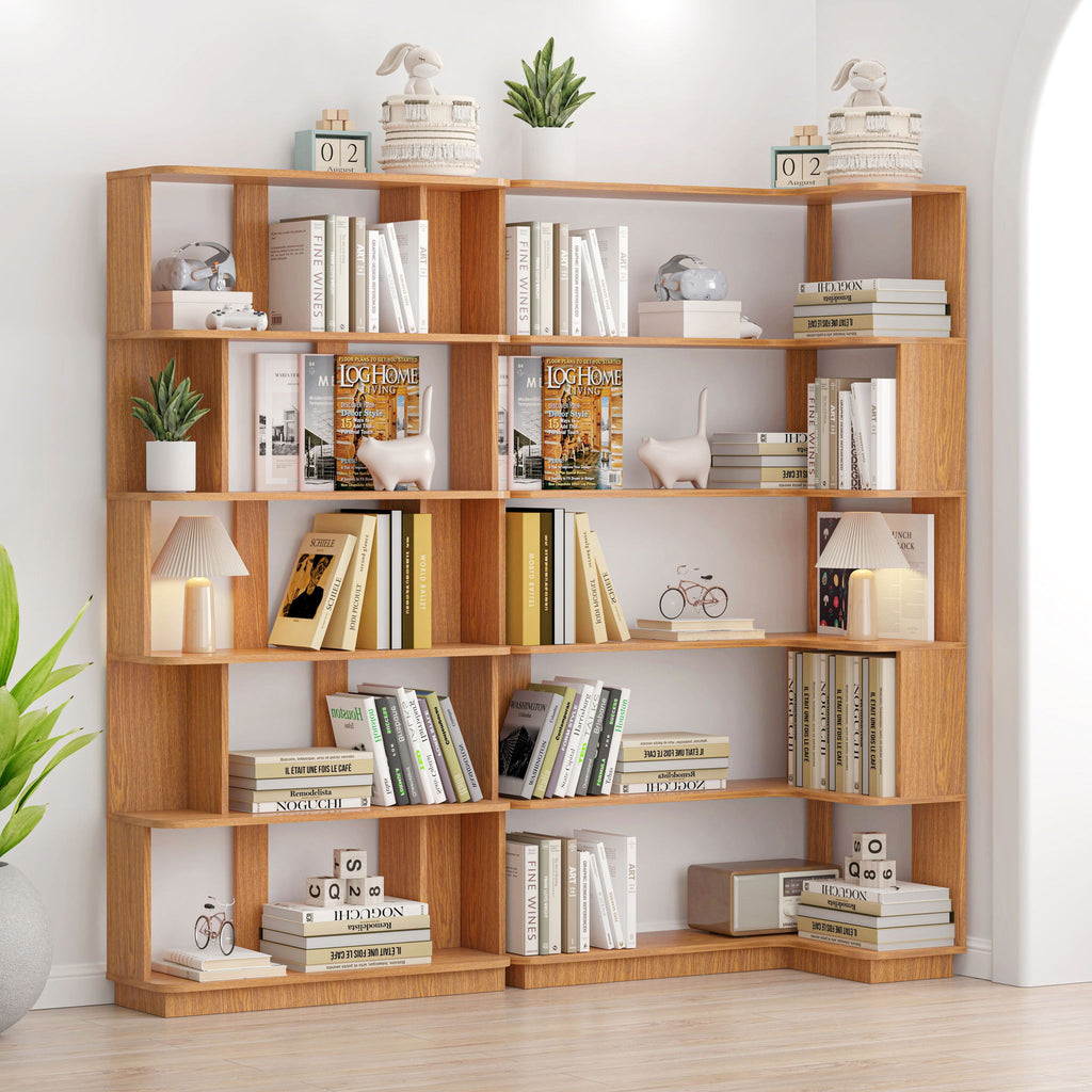 Modern 5 Tier Open Storage Bookcase