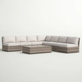 6 Piece Wicker Patio Seating Group With Cushions - Gray Mix