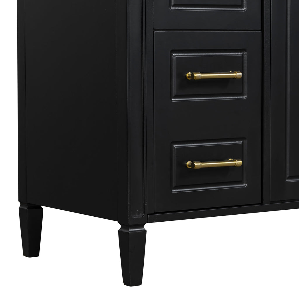 Bathroom Vanity With Sink, 4 Drawers, 2 Doors