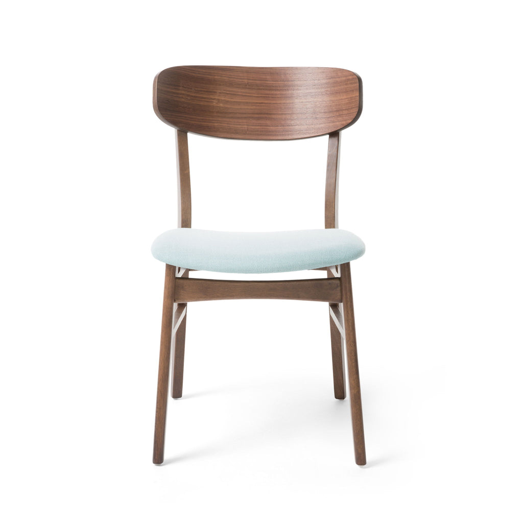 Elegant Fabric Dining Chair With Cushioned Seat And Wood Frame - Mint