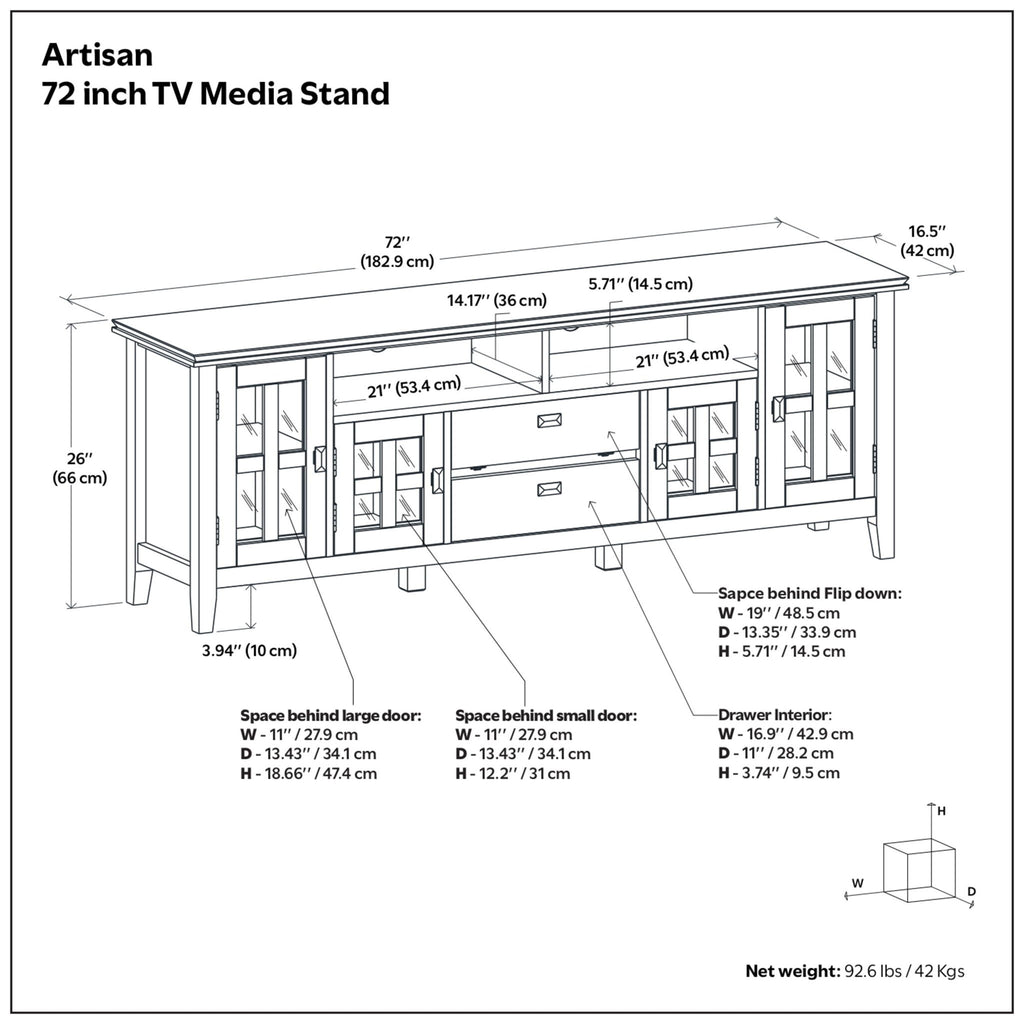 Artisan - TV Media Stand - Distressed Gray