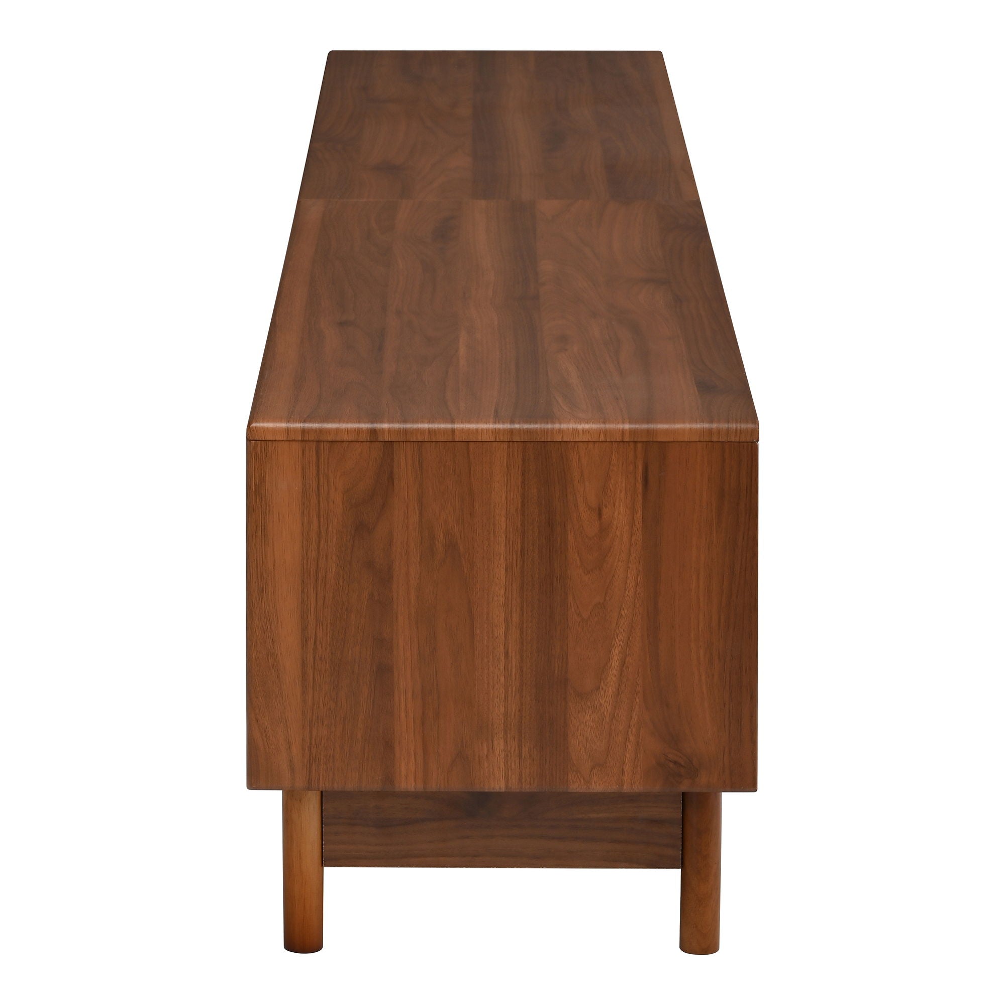 TV Stand With LED Lights And Glass Drawers For Living Room - Walnut