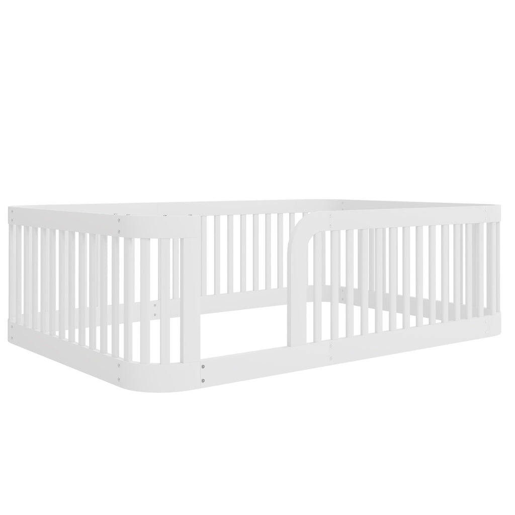 Wood Floor Bed Frame With Fence