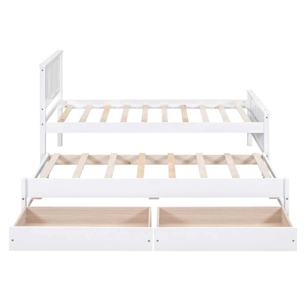 Platform Bed With Trundle And Drawers
