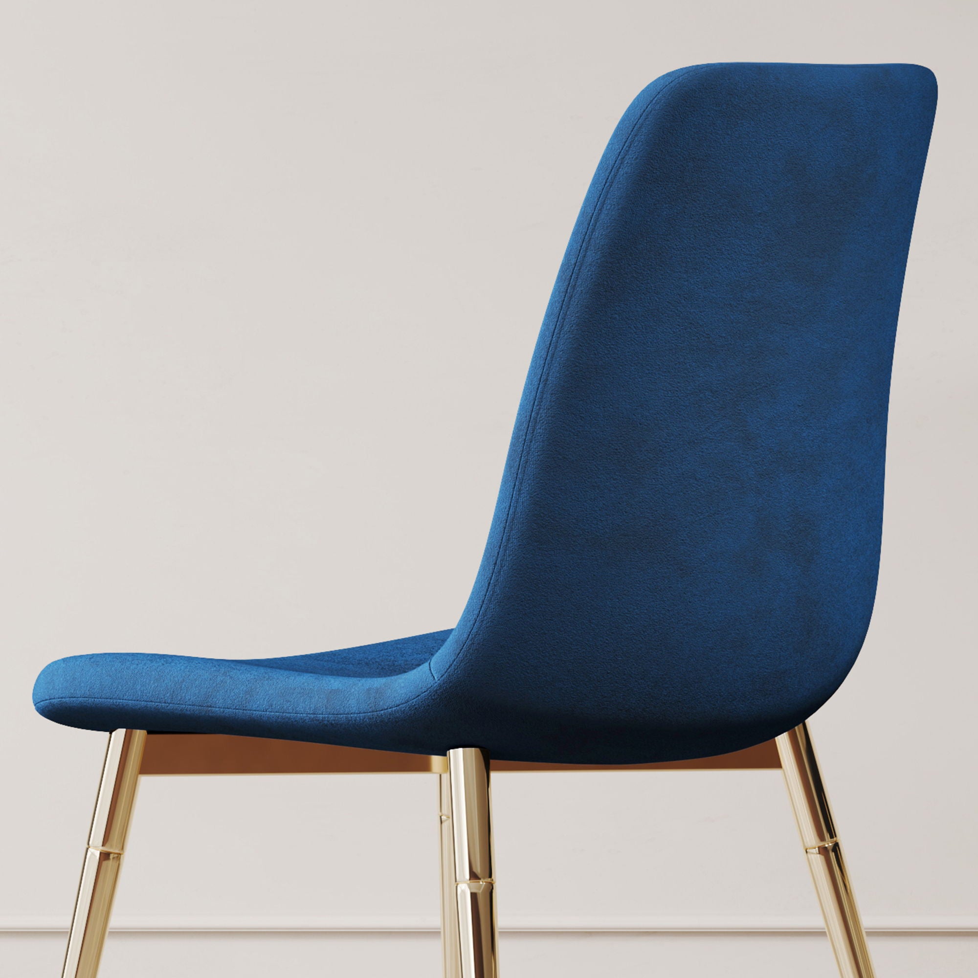 Fabric Dining Chairs, Upholstered Armless Accent Chairs, Classical Appearance And Metal Legs (Set of 4)