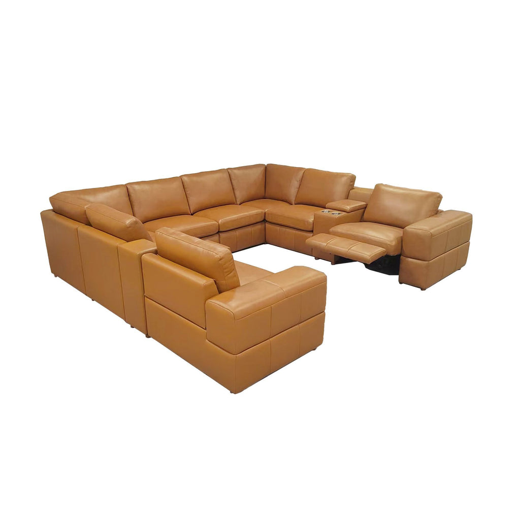 Upholstered Large Arms Sectional With Recliner Seats
