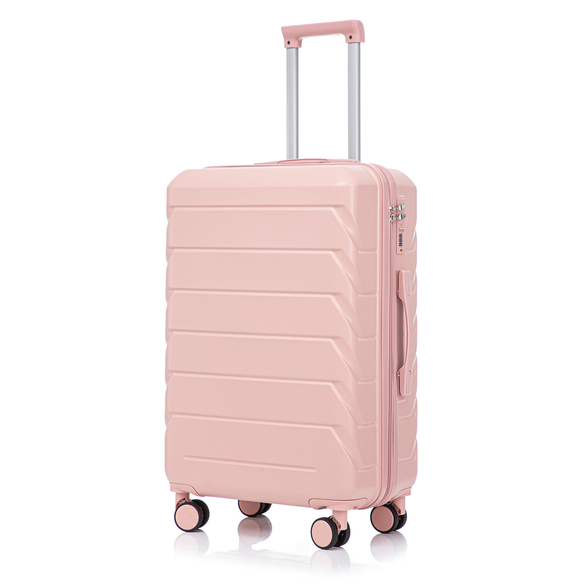 Hard Shell Luggage With Scratch Resistant Surface, 4 Wheels, Combination Lock & Side Hooks