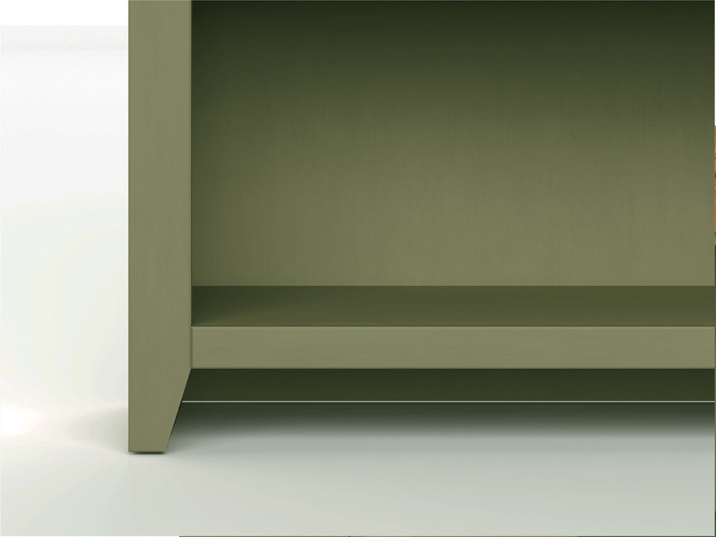 72" High 5 Shelf Bookcase - Sage Green And Fruitwood