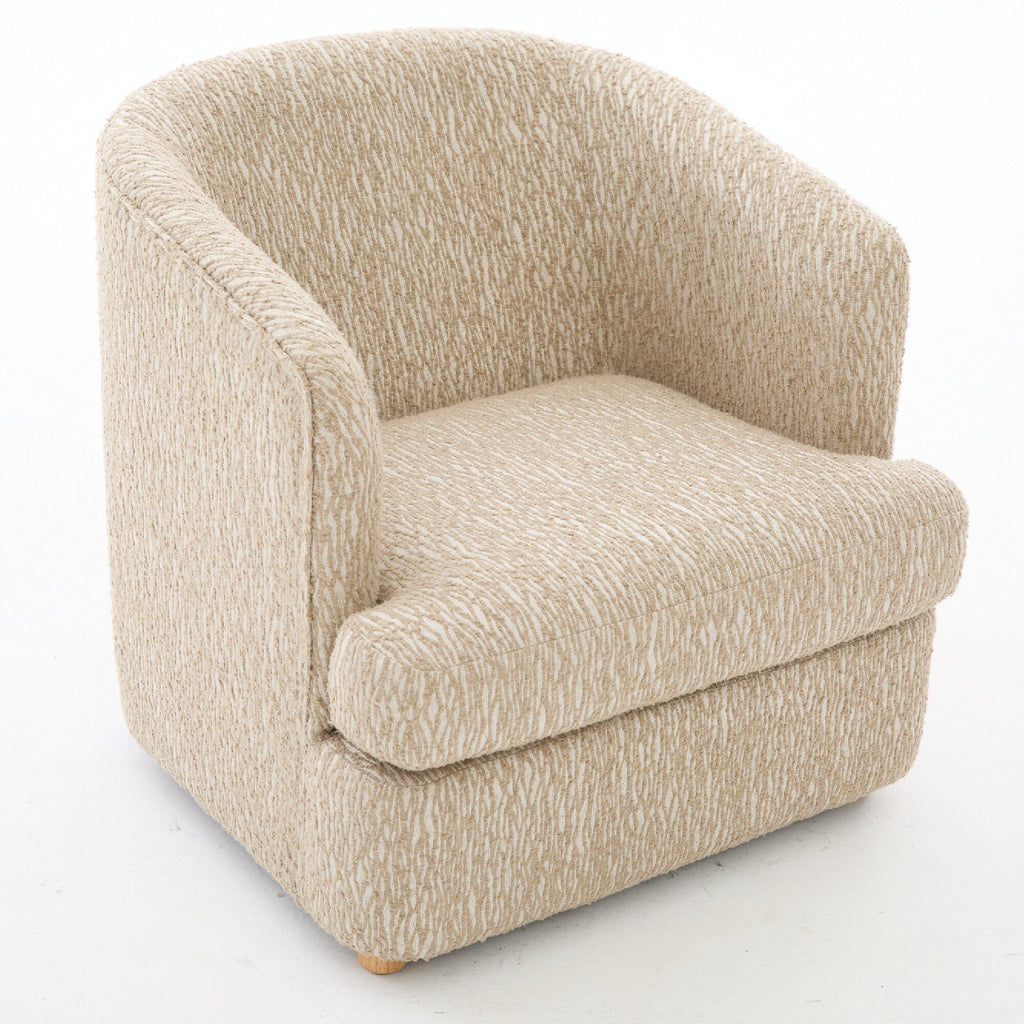 Arm Lounge Chair With Removable Seat Cushion - Light Brown