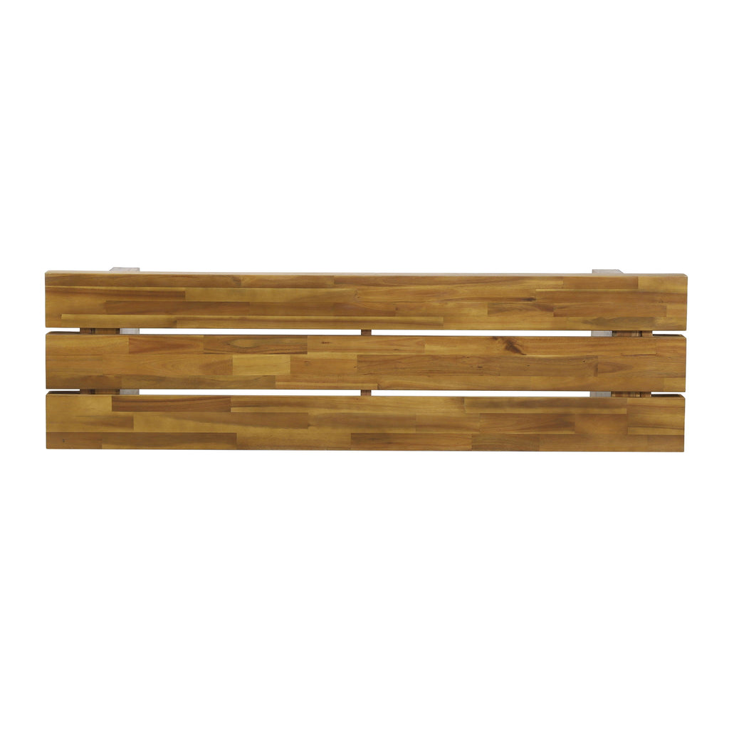 Nahanni - Rustic Acacia Wood Bench With Slat Design - Natural