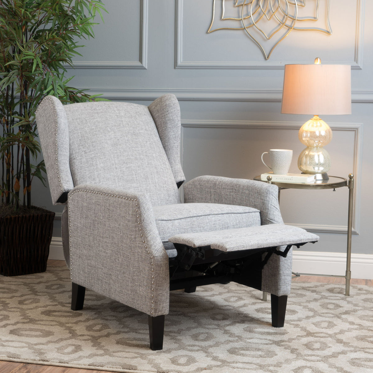 Westeros Wing Back Fabric Upholstered Recliner