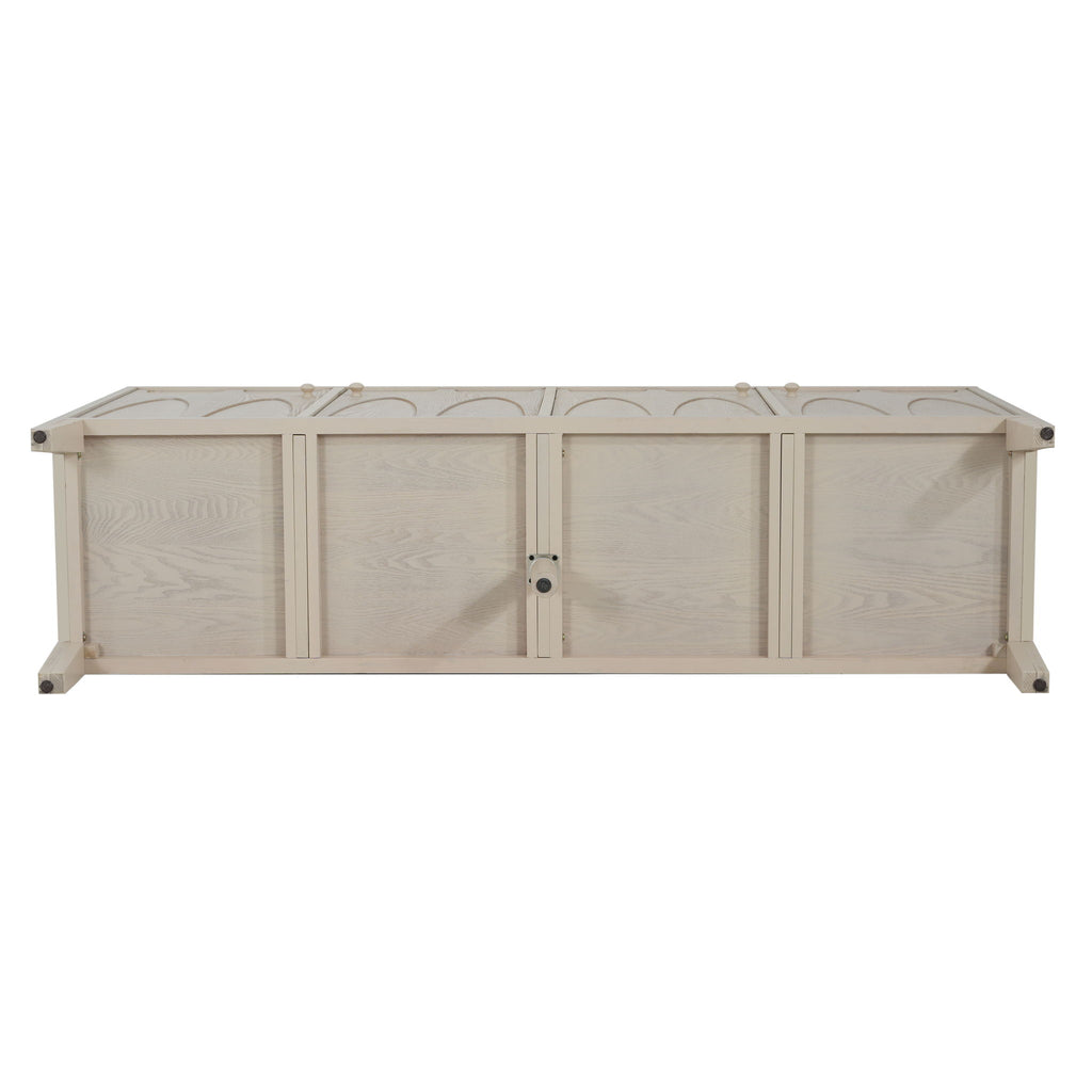 Wood Sideboard With Adjustable Shelves And Storage Cabinet - White Washed