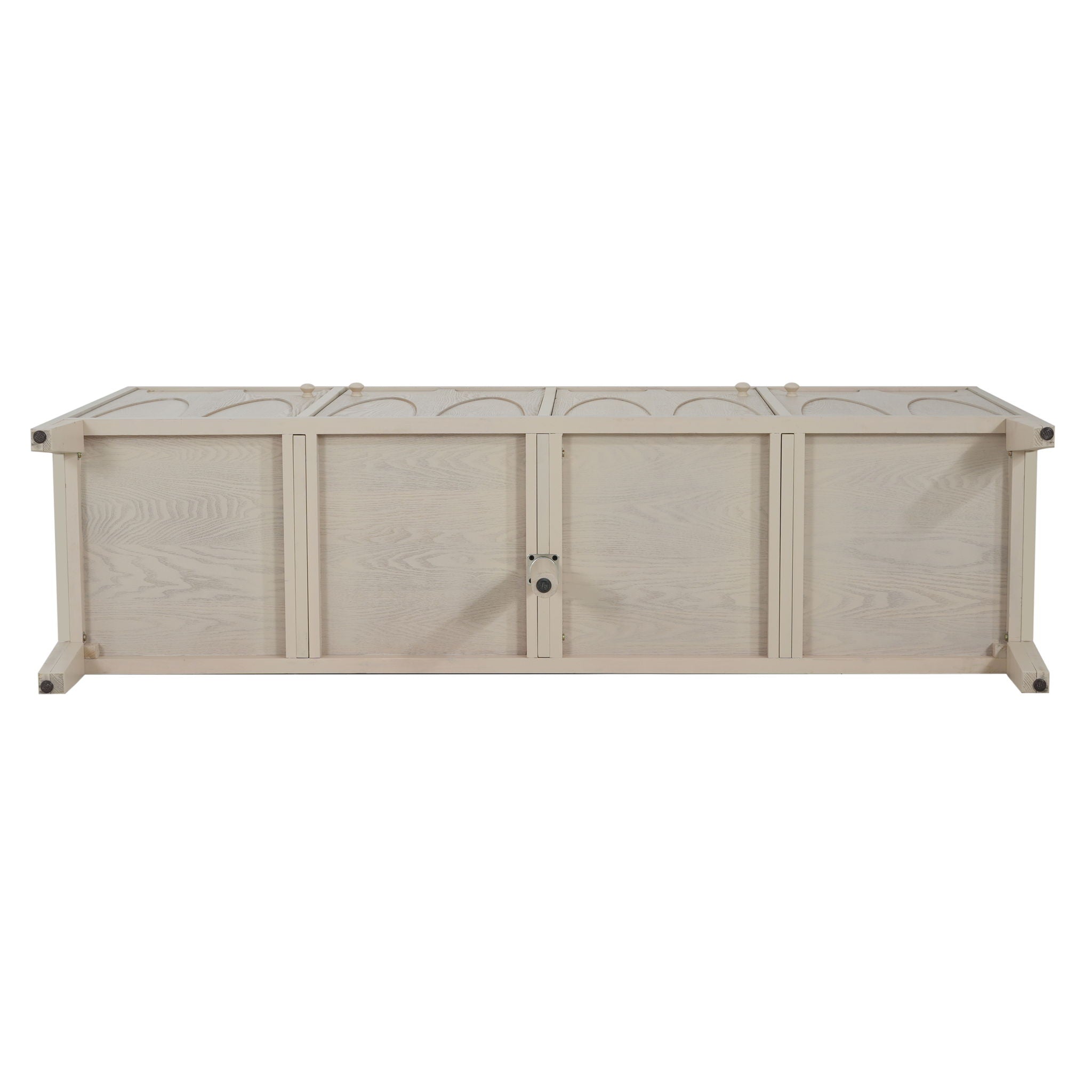 Wood Sideboard With Adjustable Shelves And Storage Cabinet - White Washed