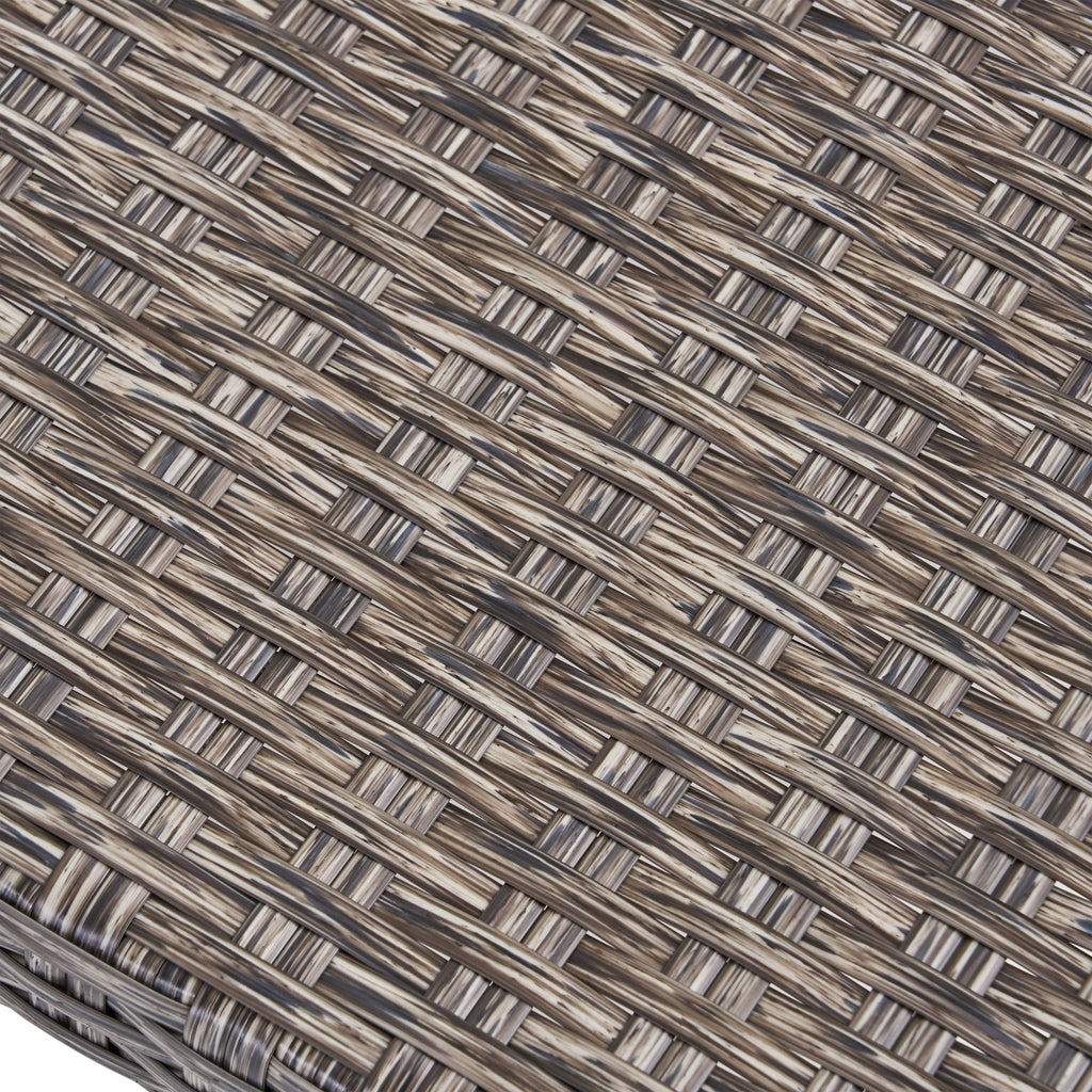 Hampton - Outdoor Wood And Wicker Loveseat - Gray
