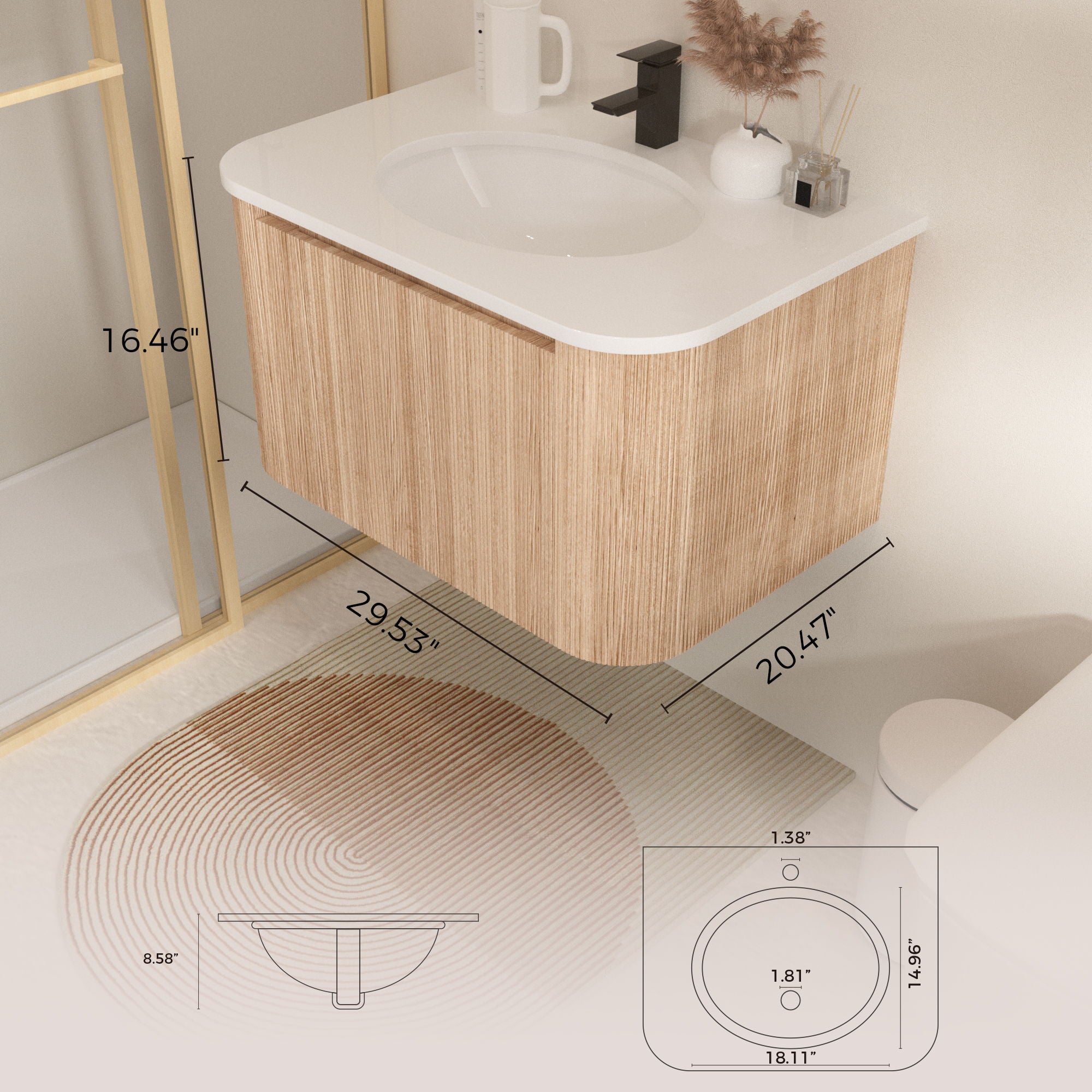 Wall Mounted Bathroom Vanity With Sink