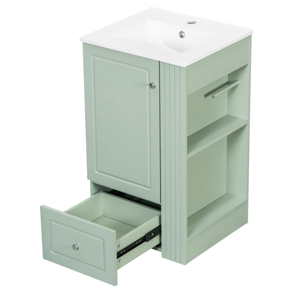 Modern Freestanding Bathroom Vanity With Sink, Soft-Close Drawer, Towel Bar